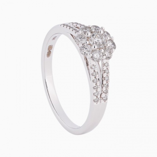 Eclat Ring V-rozet 14 krt witgoud 14krt - 55039
