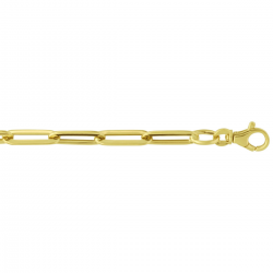 Gouden armband paperclip platte buis 5,0 mm 19 cm - 55073