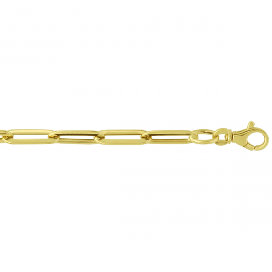 Gouden armband paperclip platte buis 5,0 mm 19 cm - 55073
