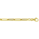 Gouden armband paperclip platte buis 5,0 mm 19 cm - 55073