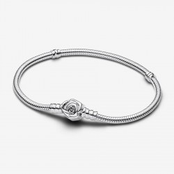 Pandora Moments Rose in Bloom-armband met slangenketting - 55075