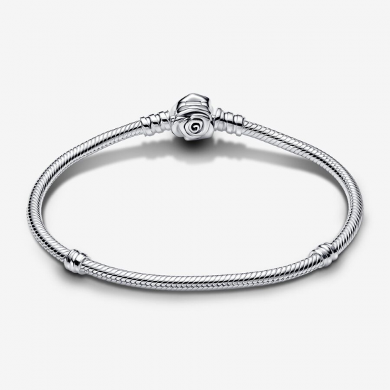 Pandora Moments Rose in Bloom-armband met slangenketting - 55075