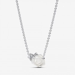 Pandora Witte roos in bloei collier ketting 393206C01 - 55077