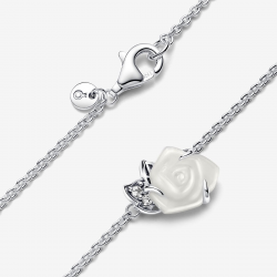 Pandora Witte roos in bloei collier ketting 393206C01 - 55077