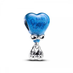 Pandora Baby boy balloon sterling silver charm with color changing purple to light blue and black enamel 793239C01 - 55085