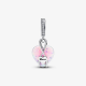 Pandora Mom heart sterling silver dangle with pink lab-created opal and clear cubic zirconia 793202C01 - 55088
