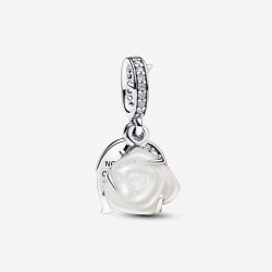 Pandora Witte roos in bloei dubbele bungel bedel 793200C01 - 55090