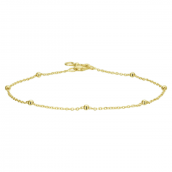 Gouden armband anker bolletjes 1,0 mm 17 - 19 cm - 55099