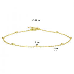 Gouden armband anker bolletjes 1,0 mm 17 - 19 cm - 55099