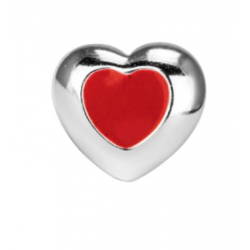 Bellini 925 zilveren kinder bedel hartje met rood - 55105