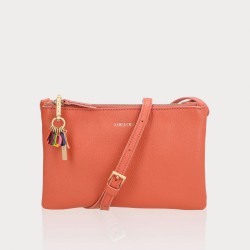 LOULOU Crossbody Clutch Camille in Abricot leer - 55141