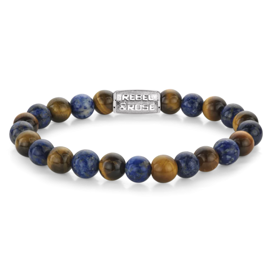 Rebel & Rose Mix Tiger Lapis Man Armband Kralen Mix 8mm - 55156