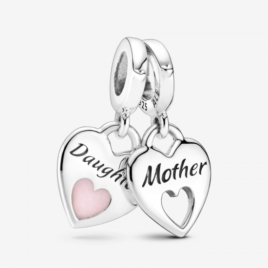 Pandora Double Heart Split Dangle Charm 799187C01 - 55183