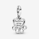 Pandora Hearts & Paw Print Dangle Charm 799360C00 - 55186