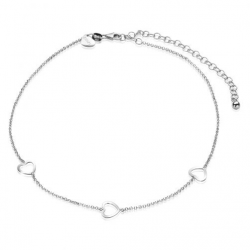 ZINZI zilveren enkelband hartjes 23+4cm ZIE1188 - 55189