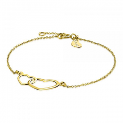 ZINZI Gold 14 karaat gouden jasseron armband open harten 18-20cm ZGA114 - 55193