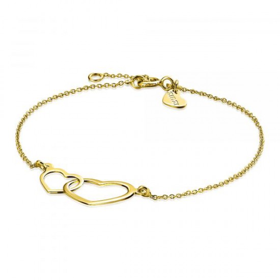 ZINZI Gold 14 karaat gouden jasseron armband open harten 18-20cm ZGA114 - 55193