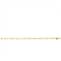 ZINZI Gold 14 krt gouden armband met trendy paperclip/closed for ever schakels 4mm breed, lengte 19cm ZGA347 - 55194