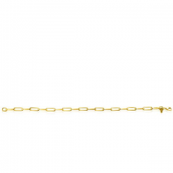 ZINZI Gold 14 krt gouden armband met trendy paperclip/closed for ever schakels 4mm breed, lengte 19cm ZGA347 - 55194