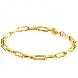 ZINZI Gold 14 krt gouden armband met trendy paperclip/closed for ever schakels 4mm breed, lengte 19cm ZGA347 - 55194