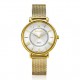 ZINZI Twenty horloge met zilverkleurige wijzerplaat, geelgoudkleurige kast 34mm en stalen meshband ZIW2033 - 55201