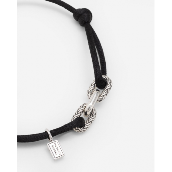 Buddha to Buddha Katja Koord Armband Zilver Zwart 133BL - 55285