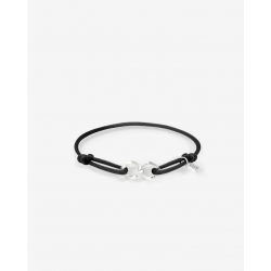 Buddha to Buddha Chain XS Koord Armband Zilver Zwart 135BL - 55287