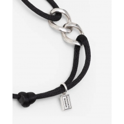 Buddha to Buddha Chain XS Koord Armband Zilver Zwart 135BL - 55287