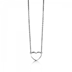 Zinzi zilveren ketting 43cm met hart plaatje 10mm om te graveren ZIC2346 - 55315