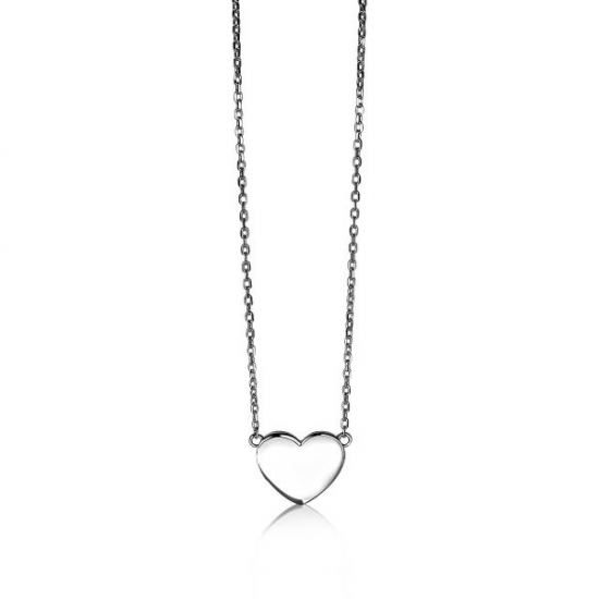 Zinzi zilveren ketting 43cm met hart plaatje 10mm om te graveren ZIC2346 - 55315