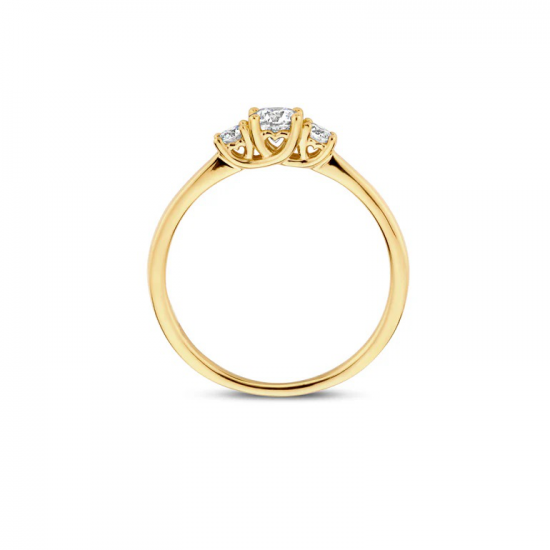 Blush Ring met 3 Lab Diamonds 0.4ct 14k goud maat 17.25 - 55329