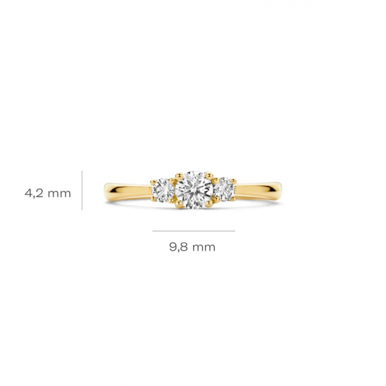 Blush Ring met 3 Lab Diamonds 0.4ct 14k goud maat 17.25 - 55329