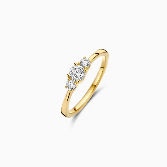Blush Ring met 3 Lab Diamonds 0.4ct 14k goud maat 17.25 - 55329