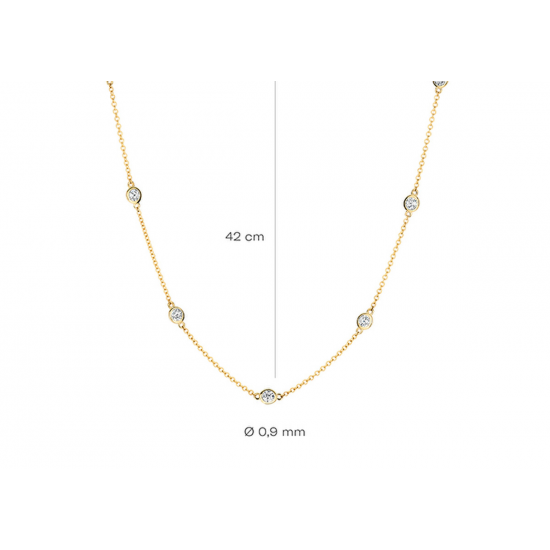 Blush collier 14krt geelgoud 3172YZI 42CM - 55358