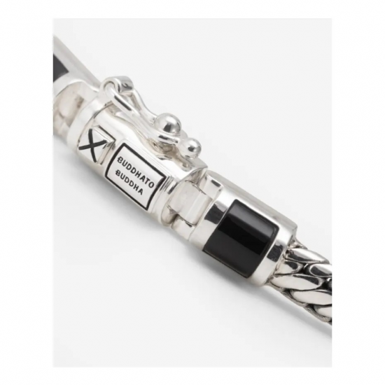 Buddha to Buddha BEN MINI (EDEL)STEEN ARMBAND ZILVER ONYX J101ONC+ - 55390