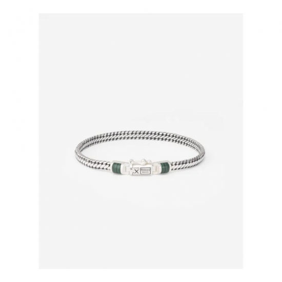 Buddha to Buddha BEN MINI GEMSTONE ARMBAND ZILVER MALACHIET J101MAC+ - 55391
