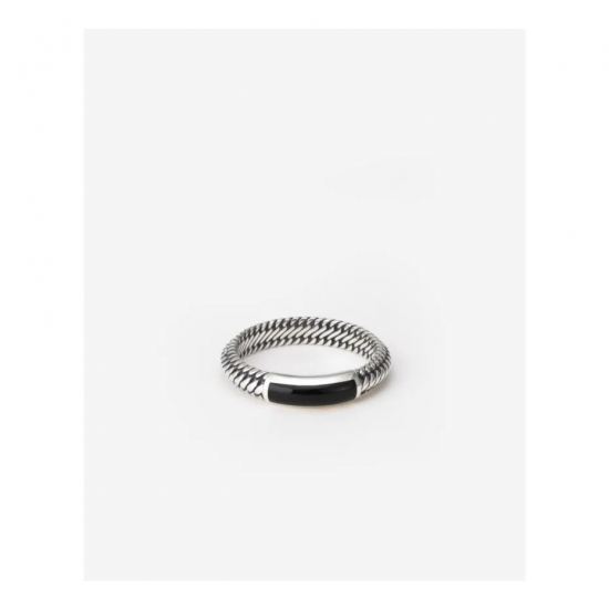 Buddha to Buddha BEN MINI (EDEL)STEEN RING ZILVER ONYX maat 17 - 55402