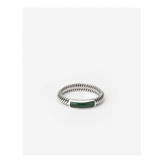 Buddha to Buddha BEN MINI (EDEL)STEEN RING ZILVER ONYX maat 20 - 55403