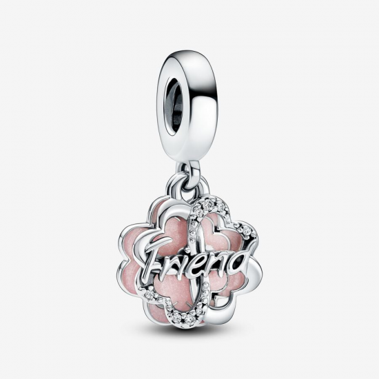 pandora Four-leaf Clover Friendship Dubbele Hangende Bedel 792245c01 - 55408