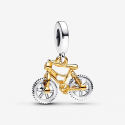 Pandora Tweekleurige Fiets Hangende Bedel met Draaiende Wielen 763354C01 - 55432