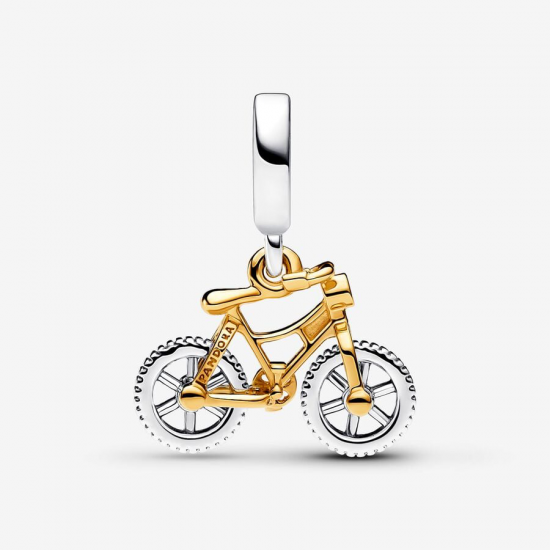 Pandora Tweekleurige Fiets Hangende Bedel met Draaiende Wielen 763354C01 - 55432