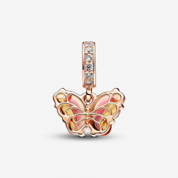 Pandora Roze en Gele Muranoglazen Vlinder Hangende Bedel - 55441