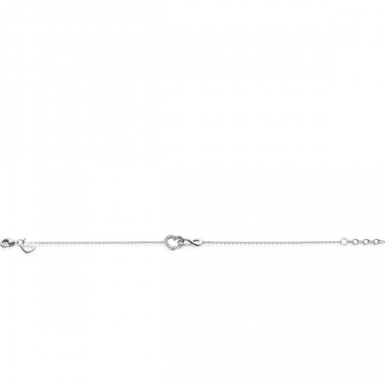 ZINZI zilveren armband met Infinity teken verbonden met een open hart, bezet met witte zirconia's 17-19cm ZIA2596 - 55452