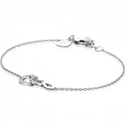 ZINZI zilveren armband met Infinity teken verbonden met een open hart, bezet met witte zirconia's 17-19cm ZIA2596 - 55452