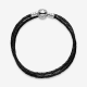 Pandora Moments Dubbel Geweven Zwart Leren Armband MAAT 34cm - 55519