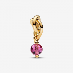 Pandora Oktober Facetgeslepen Roze Oneindigheidscirkel Hangende Bedel. 763462C10 - 55553