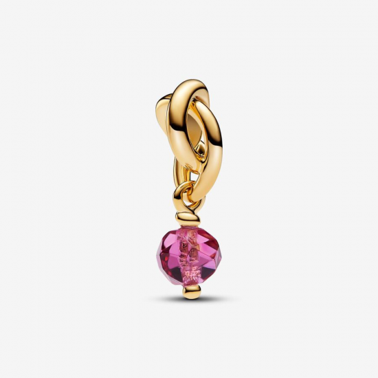 Pandora Oktober Facetgeslepen Roze Oneindigheidscirkel Hangende Bedel. 763462C10 - 55553