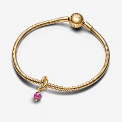 Pandora Oktober Facetgeslepen Roze Oneindigheidscirkel Hangende Bedel. 763462C10 - 55553