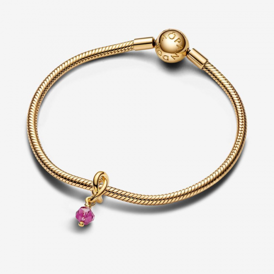 Pandora Oktober Facetgeslepen Roze Oneindigheidscirkel Hangende Bedel. 763462C10 - 55553