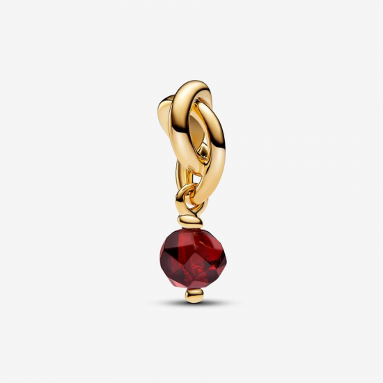 Pandora Januari Facetgeslepen Rode Oneindigheidscirkel Hangende Bedel 763462C01 - 55554